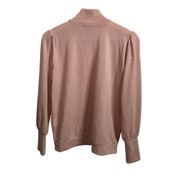 Banana Republic Pink Mock Neck Button Shoulder Long Sleeve Top XS - Picture 2 of 9